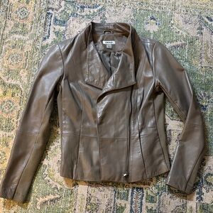 DKNY Women's Taupe Leather Jacket